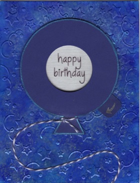 Iris Card - Balloon Happy Birthday (blue) Opened